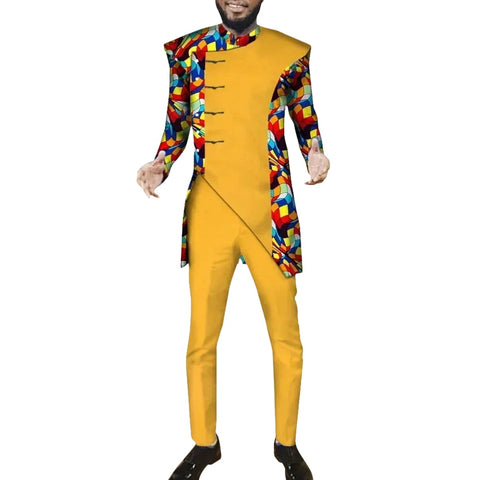 Modern African Print Suit Set for Men – Dashiki Inspired 2-Piece Outfit M250165