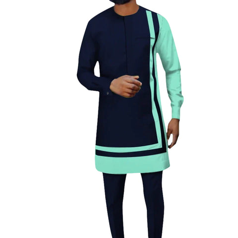 Elegant Dashiki Ankara Two-Piece Set for Men M250118
