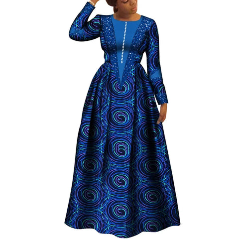 Elegant Dashiki African Print Dress for Women – Party & Wedding Style W250162
