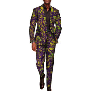Men’s African Print 2-Piece Set – Blazer & Pants Suit M250110