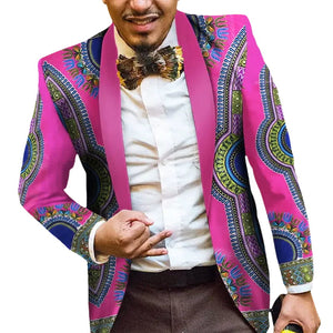 Men’s Ankara Print Blazer – Vibrant African Slim Fit Jacket M250134