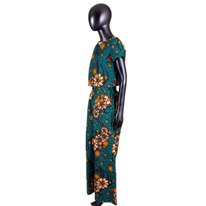 Vibrant African Print Crop Top & Pants Set for Women W250204