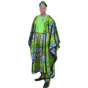 Men’s African Print Dashiki Robe Set with Hat M250130