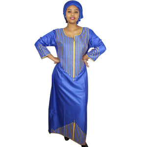 Elegant Bazin Riche Dashiki Dress – African Heritage Style W250150