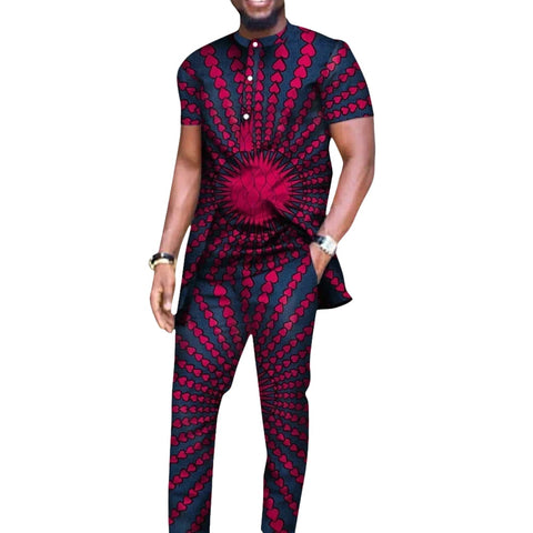 Elegant African Dashiki 2-Piece Set for Men – Long Shirt & Pants M250193