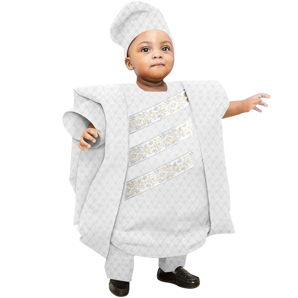 Boys African Print 3-Piece Dashiki Outfit with Hat K250116