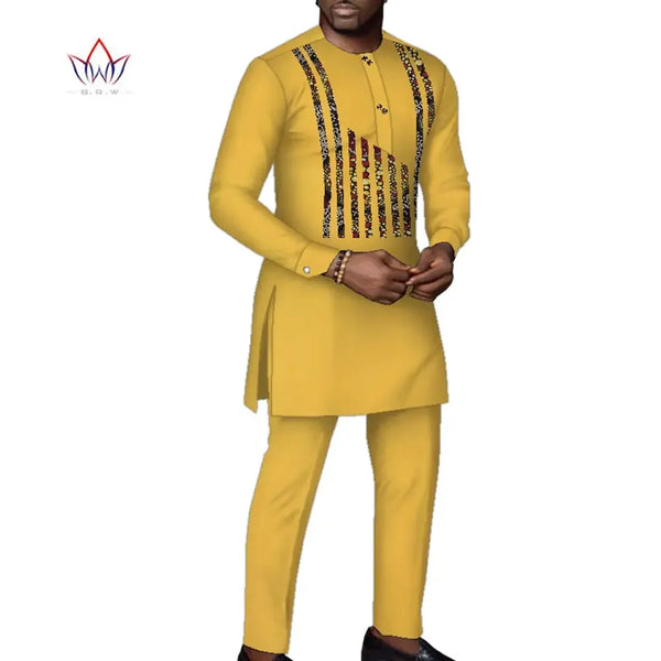 Elegant African Print Men's 2-Piece Set – Robe & Pants M250191