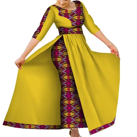 Elegant Ankara Slim Fit African Dress for Parties & Weddings W250183