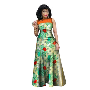 Vibrant African Print Sleeveless Maxi Dress for Women W250192