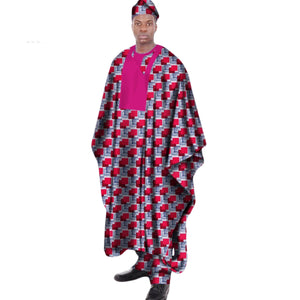 Men’s African Print Dashiki Robe Set with Hat M250130