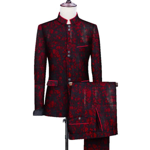 Men’s African 2-Piece Bazin Suit – Blazer & Pants Set for Weddings M250112