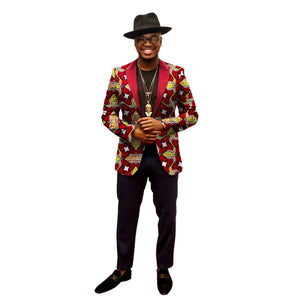 Men’s African Print Dashiki Jacket – Vibrant Long Sleeve Blazer M250107