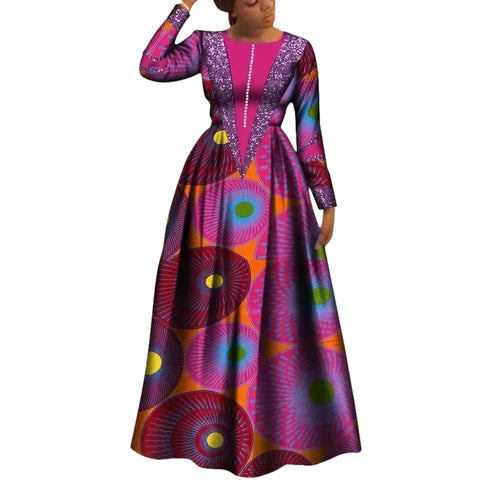 Elegant Dashiki African Print Dress for Women – Party & Wedding Style W250162