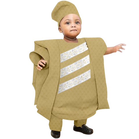 Boys African Print 3-Piece Dashiki Outfit with Hat K250116