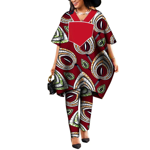 Ankara Print Agbada Two-Piece Set – African Dashiki Suit W250225