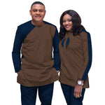 Couples African Dashiki Suit Set – Bold Wax Print Outfits C250102