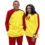 Couples African Dashiki Suit Set – Bold Wax Print Outfits C250102
