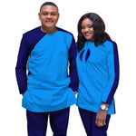 Couples African Dashiki Suit Set – Bold Wax Print Outfits C250102
