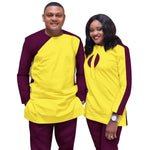 Couples African Dashiki Suit Set – Bold Wax Print Outfits C250102