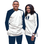 Couples African Dashiki Suit Set – Bold Wax Print Outfits C250102