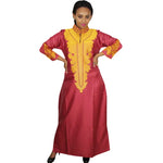 Elegant Dashiki-Inspired Long Sleeve African Dress for Women W250142
