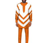 Men's African Dashiki Shirt and Trousers Set – Ankara Elegance M250117