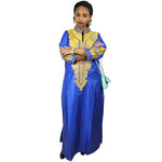 Elegant Dashiki-Inspired Long Sleeve African Dress for Women W250142