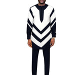 Men's African Dashiki Shirt and Trousers Set – Ankara Elegance M250117