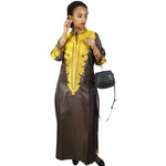 Elegant Dashiki-Inspired Long Sleeve African Dress for Women W250142