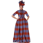 Vibrant Ankara Maxi Dress with Headwrap – African Elegance W250210