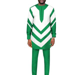 Men's African Dashiki Shirt and Trousers Set – Ankara Elegance M250117