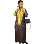 Elegant Dashiki-Inspired Long Sleeve African Dress for Women W250142