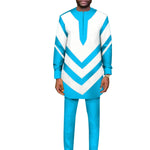 Men's African Dashiki Shirt and Trousers Set – Ankara Elegance M250117