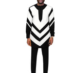 Men's African Dashiki Shirt and Trousers Set – Ankara Elegance M250117
