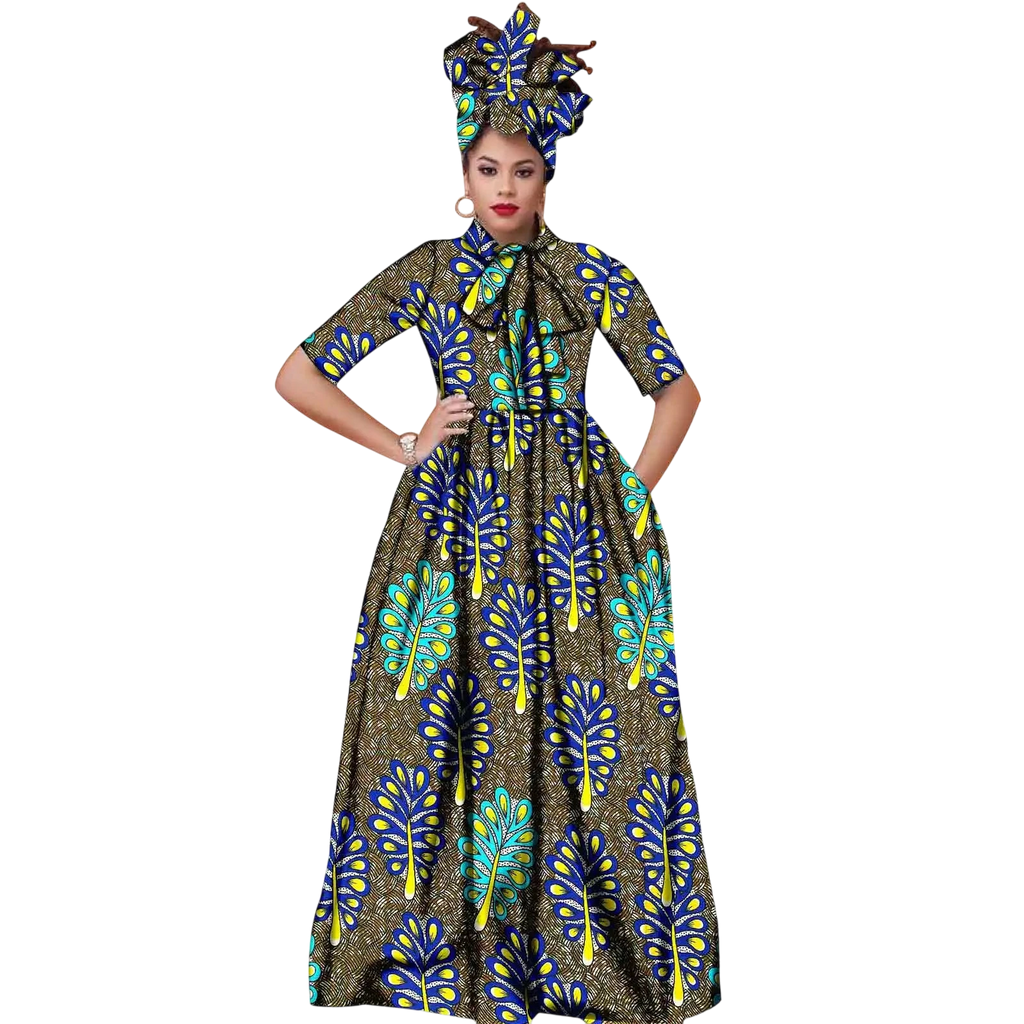 maxi dress with headwrap Reserved for Betty. Teal African Maxi Dress with matching head wrap 12