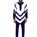 Men's African Dashiki Shirt and Trousers Set – Ankara Elegance M250117