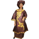 Bazin Riche Embroidered African Dress with Matching Headscarf W250152
