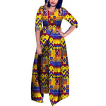 Modern African Print Half Sleeve Jumpsuit for Women W250178