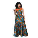Vibrant African Print Sleeveless Maxi Dress for Women W250192