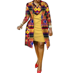 Vibrant African Print 2-Piece Dress & Suit Coat Set for Women W250219