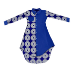 Bold African Print Mid-Calf Dress with Full Sleeves & Pockets W250209