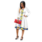 Elegant Ethiopian Print Maxi Dress – African Long Sleeve Robe W250185
