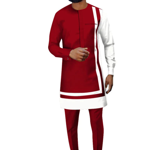 Elegant Dashiki Ankara Two-Piece Set for Men M250118
