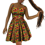Vibrant African Wax Print Dress – Elegant Dashiki Style for Women W250187