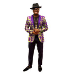 Men’s African Print Dashiki Jacket – Vibrant Long Sleeve Blazer M250107