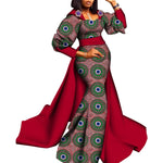 African Luxury Long Sleeve Dashiki Dress for Women W250228