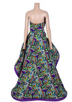 Ankara Floral Print Strapless Maxi Dress – African Party Style W250169