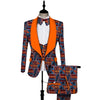 Dashiki 3-Piece Set for Men – Bold African Print Top, Vest & Trousers M250104
