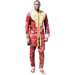 Men's African Embroidered Bazin Riche Suit – Top & Pants Set M250154