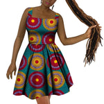 Vibrant African Wax Print Dress – Elegant Dashiki Style for Women W250187